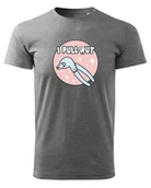 Koszulki i topy damskie - Koszulka dla Stomatologa Dentysty - I Pull Out Ciemnoszary melanż M - miniaturka - grafika 1