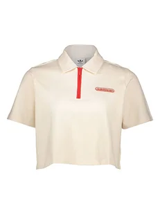 adidas Koszulka polo w kolorze beżowym - Koszulki i topy damskie - miniaturka - grafika 1