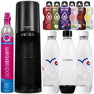 Saturator SodaStream Terra Black jedna butelka + 2 Butelka do Saturatora Sodastream Fuse Biała Pepsi (dek) + bolero - Saturatory - miniaturka - grafika 1