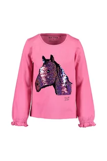 Bluzki dla dziewczynek - Bluzka dziewczęca bawełniana z koniem z cekinów - grafika 1