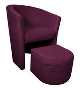 Fotele - ATOS Fotel Club z podnóżkiem Mikrofaza 11 Fioletowy - miniaturka - grafika 1