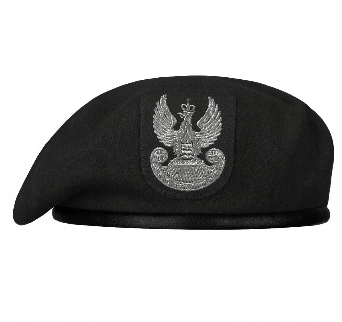 Beret Wojskowy z Orłem Wojska Polskiego WP Polski Wełniany Czarny 55