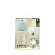 Butelki dla niemowląt - Suavinex Zestaw butelka 270ml + smoczek 0-6m + klips | Niebieski | Gold Premium - miniaturka - grafika 1