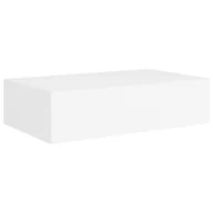 Półki do salonu - vidaXL vidaXL Półka ścienna z szufladą, biała, 40 x 23,5 x 10 cm, MDF - miniaturka - grafika 1