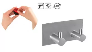 Wieszak ścienny przyklejany taśmą 3M, samoprzylepny 1293 - Wieszaki łazienkowe - miniaturka - grafika 1