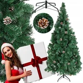 Choinki - Choinka Sztuczna Świerk Z Szyszkami Ośnieżona 180 Cm Metalowy Stojak - miniaturka - grafika 1