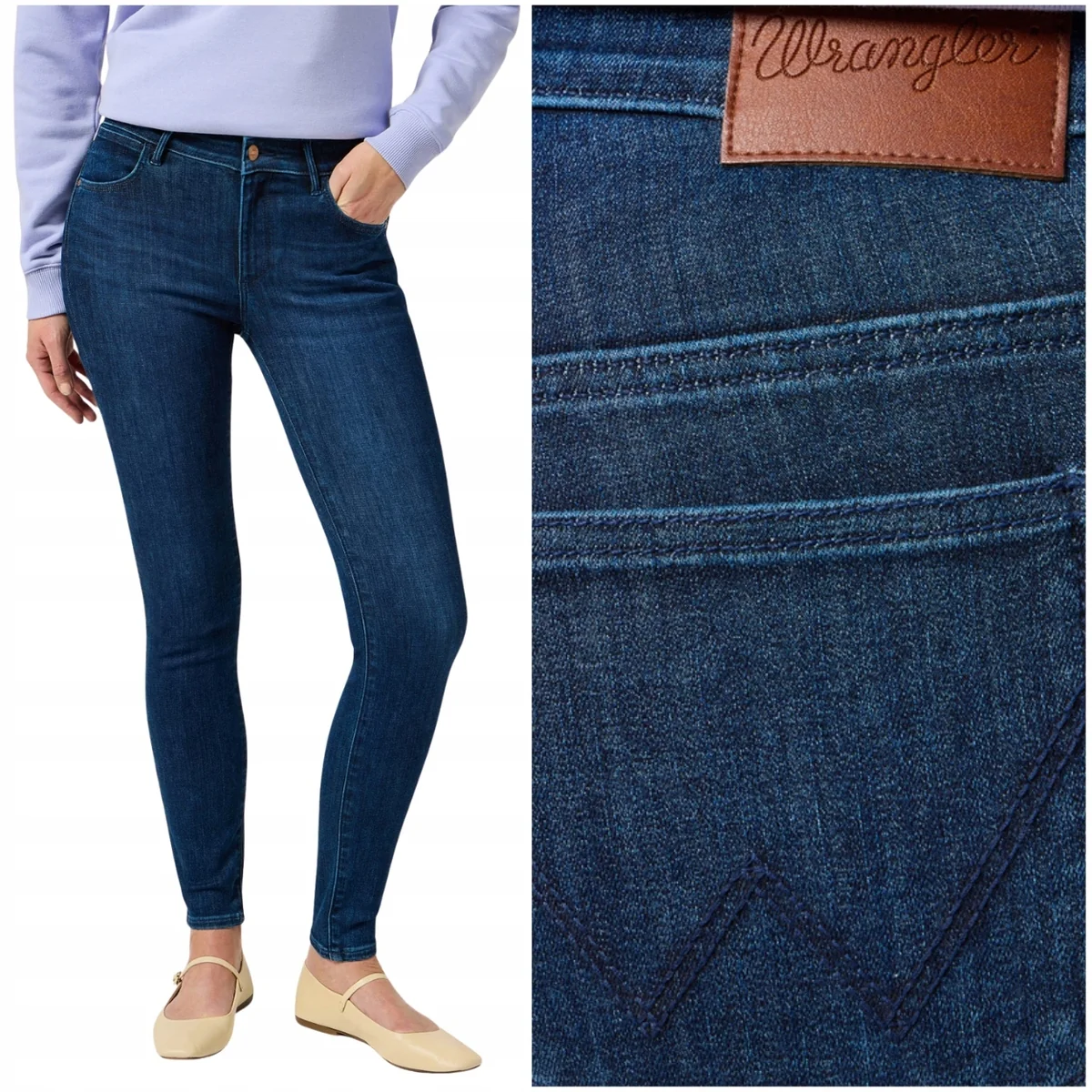 Wrangler Skinny Golden Years damskie spodnie jeansowe rurki W27 L32