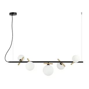 Reverso lampa wisząca 5-punktowa czarna/złota PND-5622-5-BK-W - Lampy sufitowe - miniaturka - grafika 1