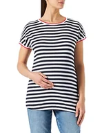 Koszulki i topy damskie - Esprit Maternity Damska koszulka z krótkim rękawem w paski, Nocne niebo niebieskie - 485, 34 PL - miniaturka - grafika 1