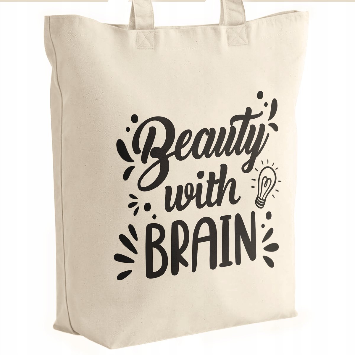 Torba bawełniana premium prezent na Dzień Kobiet Beauty With Brain