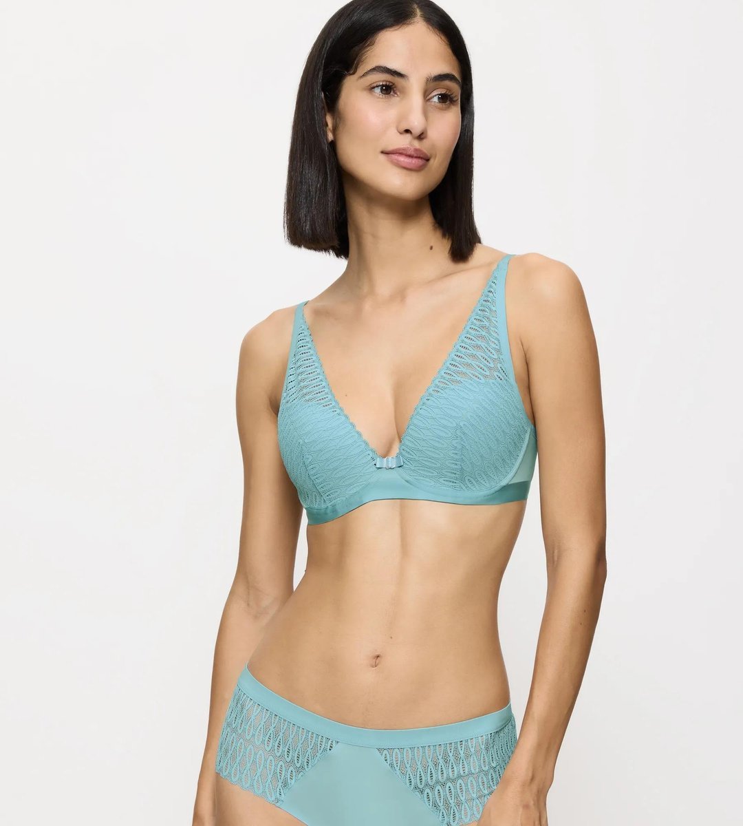 Biustonosz Triumph Aura Spotlight usztywniany z fiszbinami koronkowy 70C