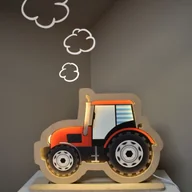 Lampy stojące - Lampka nocna dla chłopca czerwony traktor - miniaturka - grafika 1