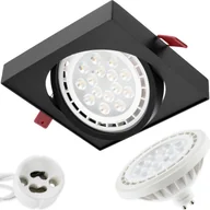 Żarówki LED - LUMILED reflektor wpuszczany reflektor wpuszczany lampa sufitowa reflektor sufitowy reflektor sufitowy płaski obrotowy downlight kątowy czarny w komplecie żarówka LED ES111 GU10 gniazdo 38° 15 W neutralny biały 4000K aluminium - miniaturka - grafika 1