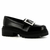Mokasyny damskie - Czarne mokasyny damskie CARINII - Carinii - miniaturka - grafika 1