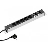 Listwy zasilające - Bachmann Listwa zasilająca Uniwersalna 5xSocket plus 2xcustom Czarny/Alu - miniaturka - grafika 1
