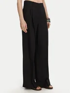 Spodnie damskie - Weekend Max Mara Spodnie palazzo Veliero 2515131132 Czarny Wide Leg - miniaturka - grafika 1
