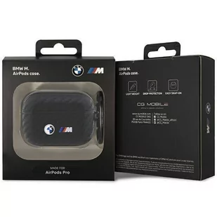 Oryginalne Etui APPLE AIRPODS PRO BMW Carbon Double Metal Logo (BMAPWMPUCA2) czarne - Akcesoria do słuchawek - miniaturka - grafika 2