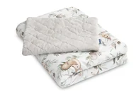 Kołdry i poduszki dla dzieci - Sensillo, Komplet Do Łóżeczka, Sarenki, Plusz Karo - miniaturka - grafika 1