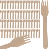 Inne sztućce - Jednorazowe Widelce Drewniane Sztućce 100 Widelców RUHHY - miniaturka - grafika 1