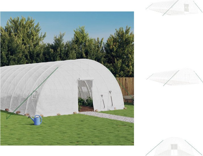 vidaXL Szklarnia z ramą stalową biała 120 m² 20x6x2,85 m - Szklarnie