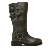 Kozaki damskie - Kozaki Bronx New-Tough 14333-A Czarny - miniaturka - grafika 1