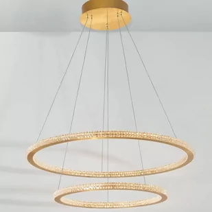 MLAMP Wisząca LAMPA modernistyczna 139011139 MLAMP okrągła OPRAWA metalowy ZWIS glamour LED 56W 2926K pierścień ring złoty 139011139 - Lampy sufitowe - miniaturka - grafika 1