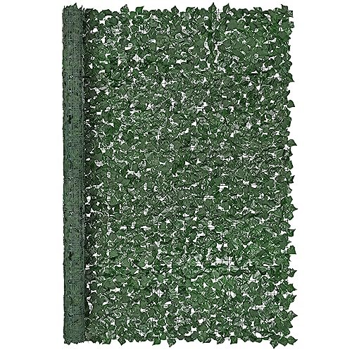 VEVOR Sztuczny żywopłot 244 x 183 cm, ochrona prywatności, sztuczny bluszcz, ze wzmocnioną uszczelką, dekoracja sztucznych liści do ogrodu, na zewnątrz, podwórko, balkon, taras, patio, dom