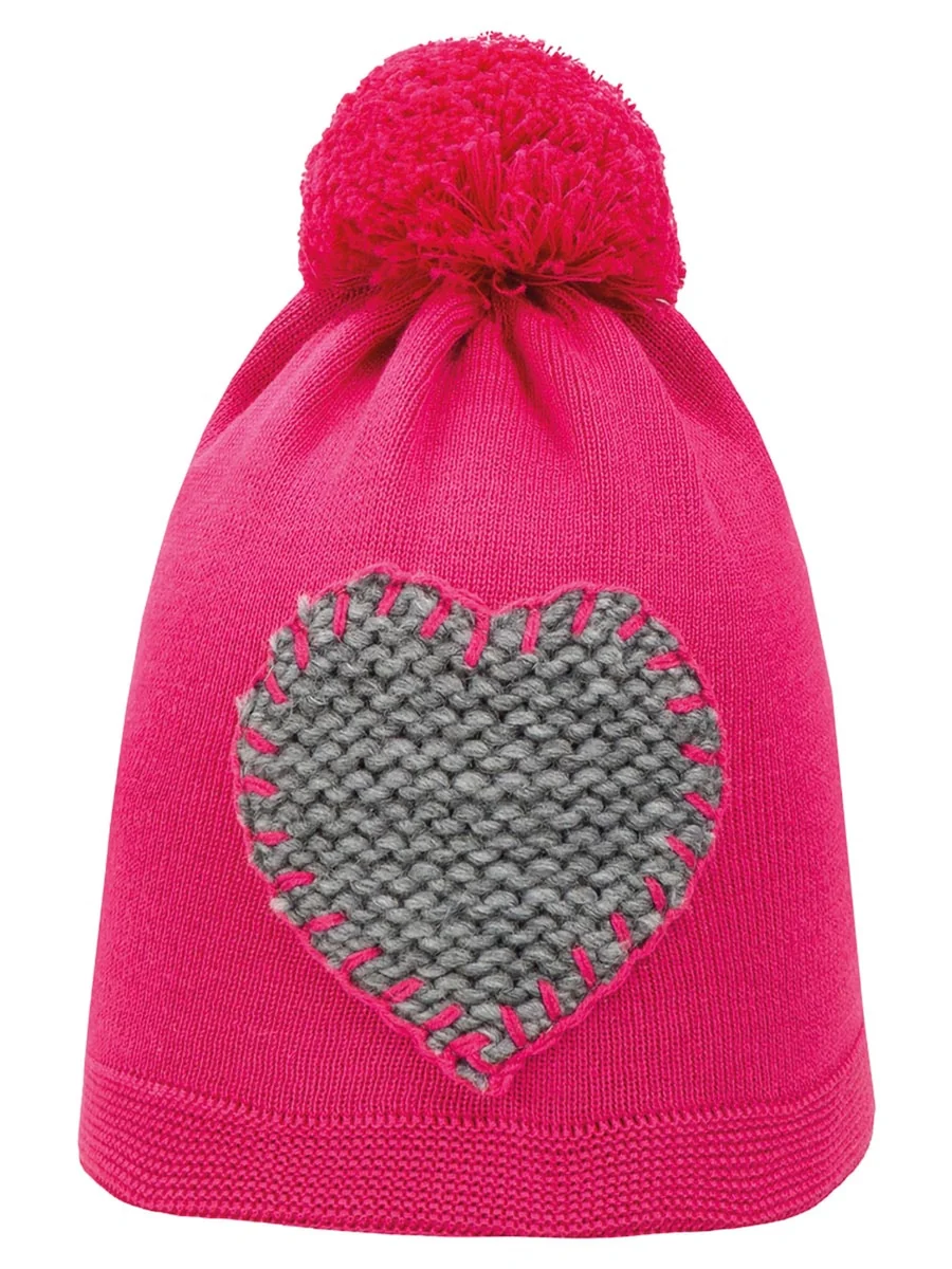 Dziewczęca czapka z pomponem różowa Doll r.49