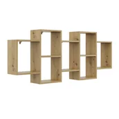 Półki do salonu - Duża półka ścienna, regał wiszący, 161x18x66 cm, dąb artisan, mat - miniaturka - grafika 1