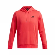 Bluzy sportowe męskie - Męska bluza dresowa nierozpinana z kapturem Under Armour UA Icon Fleece Hoodie - czerwona - UNDER ARMOUR - miniaturka - grafika 1