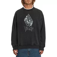 Bluzy męskie - Volcom Męska bluza No Recess Lse Crew, czarna, S, czarny, S - miniaturka - grafika 1