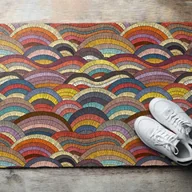 Wycieraczki - Wycieraczka wejściowa pod drzwi do butów - Stylowa i elegancka 150 x 100 cm Kolorowa abstrakcja Nowoczesny dywanik do wnętrza Tulup - miniaturka - grafika 1