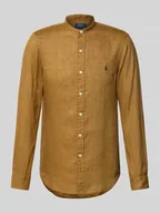 Koszule męskie - Koszula lniana o kroju slim fit ze stójką - miniaturka - grafika 1