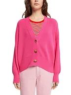 Swetry damskie - edc by ESPRIT Kardigan z dzianiny, różowy (Pink FUCHSIA), XS - miniaturka - grafika 1