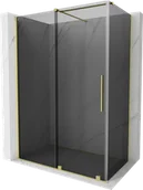Kabiny prysznicowe - Mexen Velar kabina prysznicowa rozsuwana 140x80 cm, grafit, złota szczotkowana - 871-140-080-41-55 - miniaturka - grafika 1