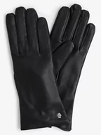 Rękawiczki - ROECKL - Skórzane rękawiczki damskie z dodatkiem kaszmiru, czarny - miniaturka - grafika 1