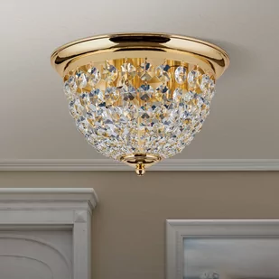 Lampa sufitowa Plafond, złota/przezroczysta, Ø35cm - Lampy sufitowe - miniaturka - grafika 1
