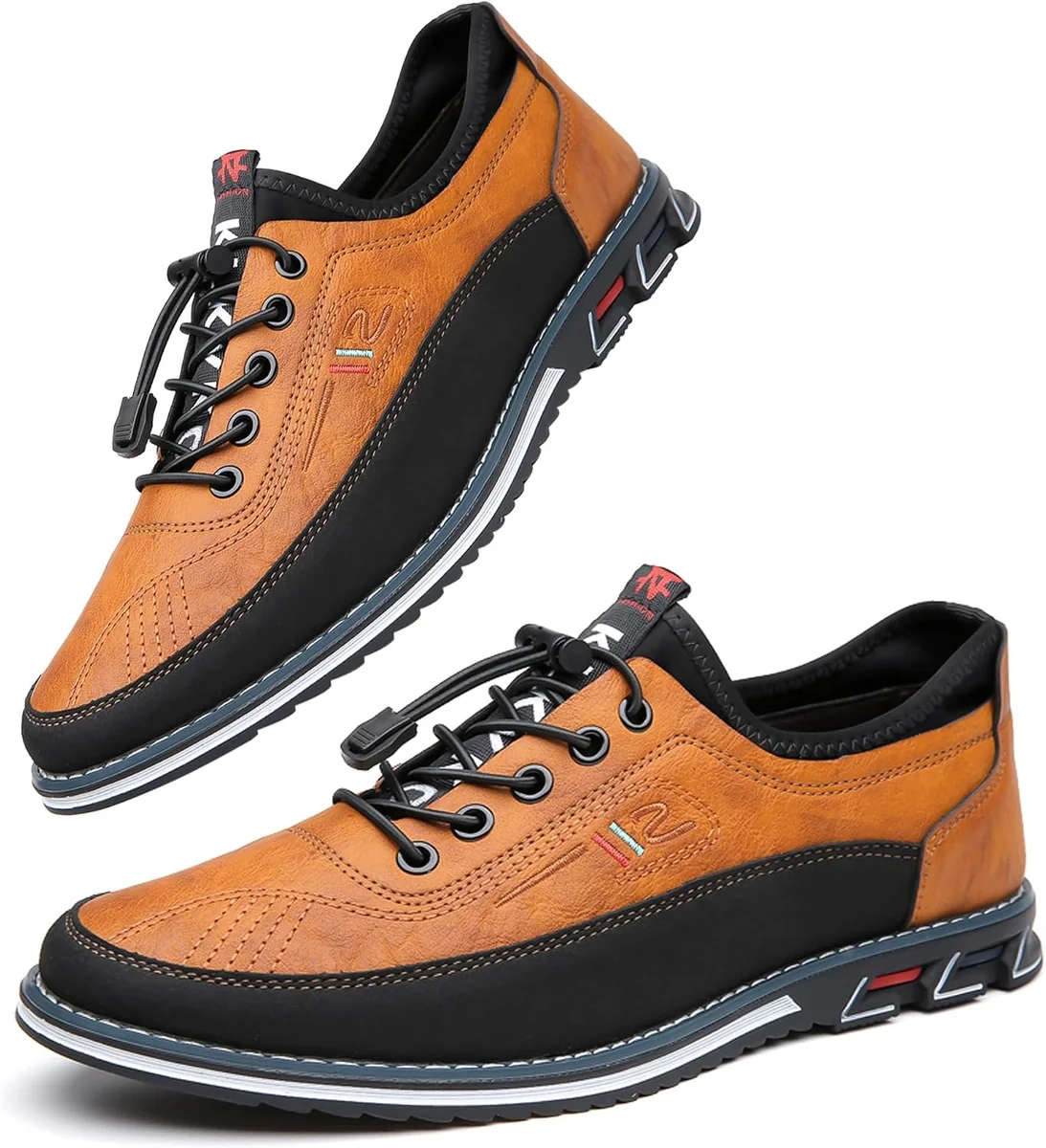 Męskie skórzane buty casual oxford moccasin loafers rozmiar 46