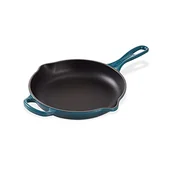 Patelnie - LE CREUSET Signature żeliwna patelnia, z uchwytem pomocniczym, 23 cm, Głęboki turkusowy, 20182236420422 - miniaturka - grafika 1