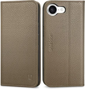 Etui z klapką Portfel Skóra Shieldon do Apple iPhone 16e brązowy Khaki - Portfele - miniaturka - grafika 1