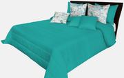 Narzuty - Narzuta pikowana na łóżko turkusowa NMN-012 Mariall - miniaturka - grafika 1