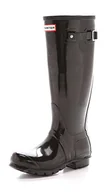 Kalosze damskie - Hunter Oryginalne kalosze damskie Tall Gloss, czarny, 38 EU - miniaturka - grafika 1