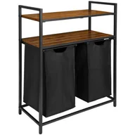 Kosze na bieliznę - Kosz na pranie LOFTINSPIRED Mirun 80L Czarno-brązowy - miniaturka - grafika 1