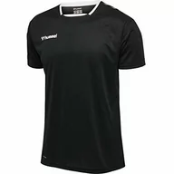 Koszulki męskie - Hummel HmlAuthentic Poly Jersey koszulka męska S/S czarny czarny/biały M 204919-2114 - miniaturka - grafika 1