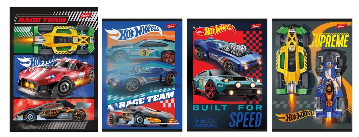 Zeszyt A5 32k linia podwójna dwukolorowa Hot Wheels Majewski