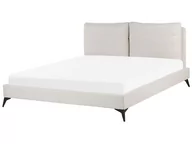 Łóżka - Beliani Łóżko welurowe 180 x 200 cm beżowe MELLE - miniaturka - grafika 1