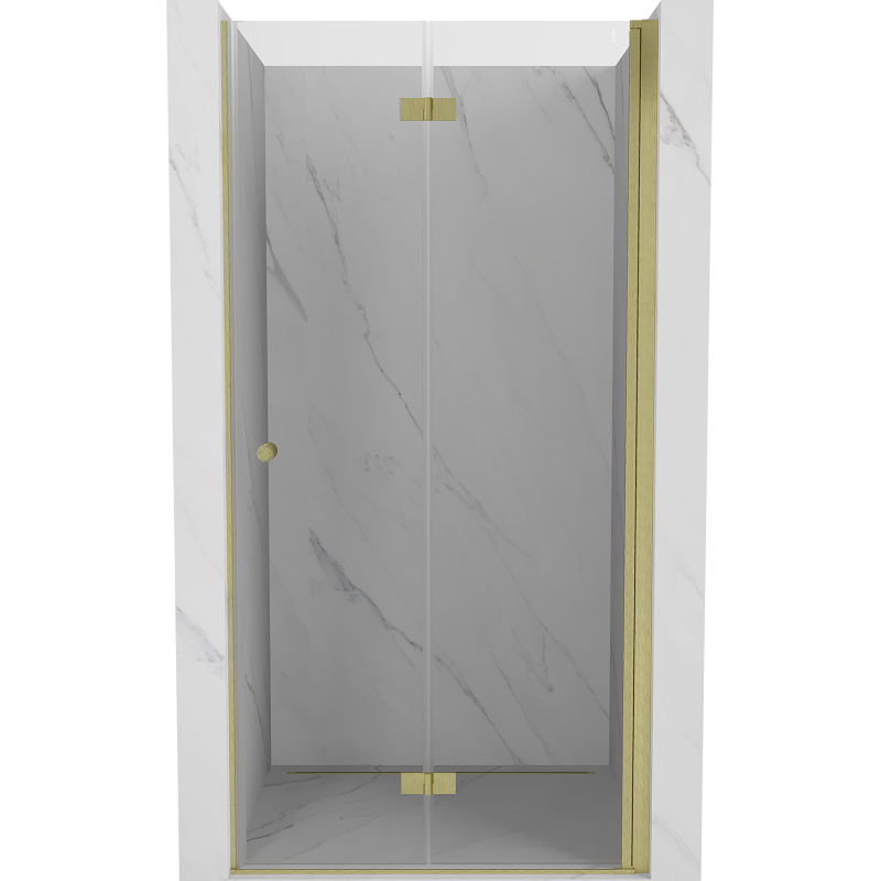 Mexen Mist-F drzwi prysznicowe składane prawe 70 cm, transparent, złote szczotkowane - 8A6-070-000-55-00-P