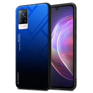 Pokrowiec Do Vivo V21 4G / 5G Etui w NIEBIESKO - CZARNY TPU Obudowa Case Cover Plecki Ochronny Cadorabo - Etui i futerały do telefonów - miniaturka - grafika 1
