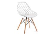 Krzesła - Designerskie krzesło z tworzywa sztucznego białe FAGIS - miniaturka - grafika 1