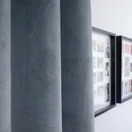 Zasłony - Zasłona Welurowa Na Taśmie 140X270 Jasno Szara Zaciemniająca - miniaturka - grafika 1